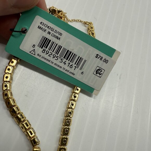 Kurt Geiger London Gold Rhinestone Lemon Slice Pendant Statement Necklace NWT - Picture 4 of 6